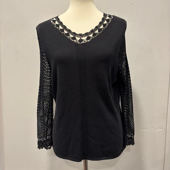 Whimsigoth, Bewitched Boho, witchy black lace sleeve top, size medium - Picture 3 of 8